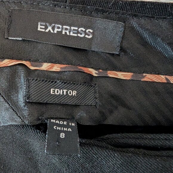 Express The Editor Pants Black Low Rise Y2K Career Trousers Size 8 - Picture 2 of 7